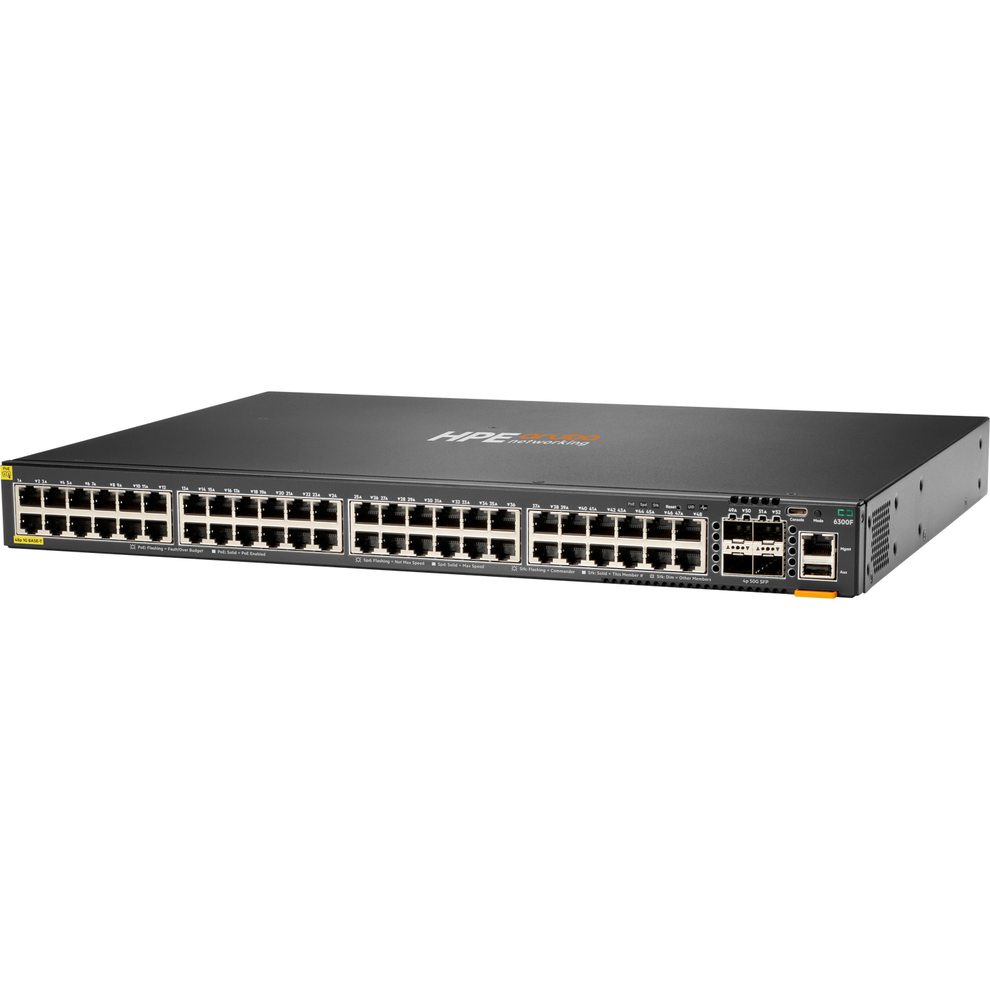 HPE Aruba Networking CX 6300F 24-port 1GbE Class 4 PoE and 4-port SFP56 Switch