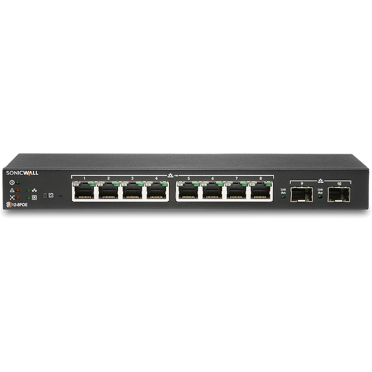 SONICWALL SWITCH SWS12-8POE WITH WIRELESS NETWORK MANAGEMENT ESSENTIAL AND SUPPORT 3YR [02-SSC-8368]