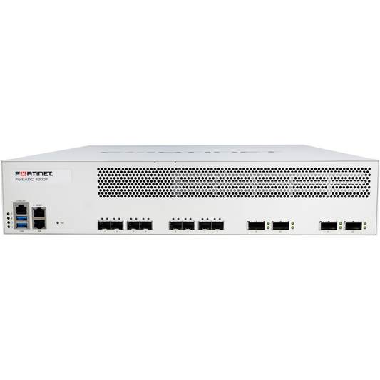 FortiADC-4200F-DC Application Delivery Controller - 4 x 40GbE QSFP+, 8 x 10GbE SFP+, 2 x GbE RJ45 management port, 1x 480G SSD, dual DC power supplies [FAD-4200F-DC]