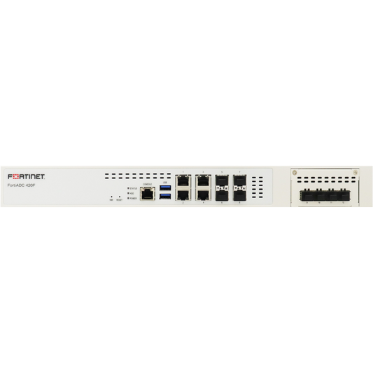 FortiADC-420F 4 x GE RJ45 ports, 4 x SFP GE ports, 4 x SFP+ 10GbE ports, 1 x 120GB SSD storage, Hardware SSL Accelerator, Optional Redundant PSU [FAD-420F]