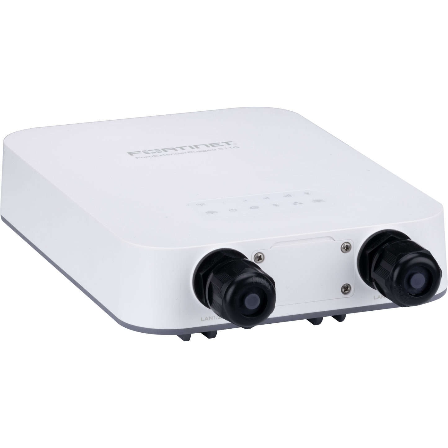 FortiExtenderRugged-511G Ruggedized outdoor 5G sub6/LTE wireless WAN Router with 1x "Dual SIM 5G NR Sub-6GHz M.2 Module" for North/South America and Europe Carriers. 1x 2.5GbE/POE PD(802.3at (25.5W)) port and 1x 1GbE port. Region Code E [FER-511G-E]