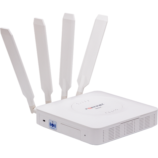 FortiExtender-511F Indoor Broadband Wireless WAN Router with 1x "Dual SIM 5G Sub-6GHz M.2 Module" for Global Carriers, with CAT20 LTE Support. 5x GE WAN/LAN configurable RJ45 ports including 1x 802.3at POE PD port (25.5W) and 1x SFP port. Power [FEX-511F]