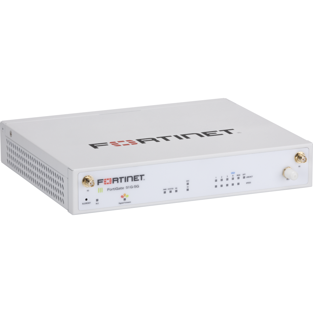 FortiGate-51G 5 x GE RJ45 ports (including 4 x Internal Ports, 1 x WAN Ports), 64GB SSD. [FG-51G]