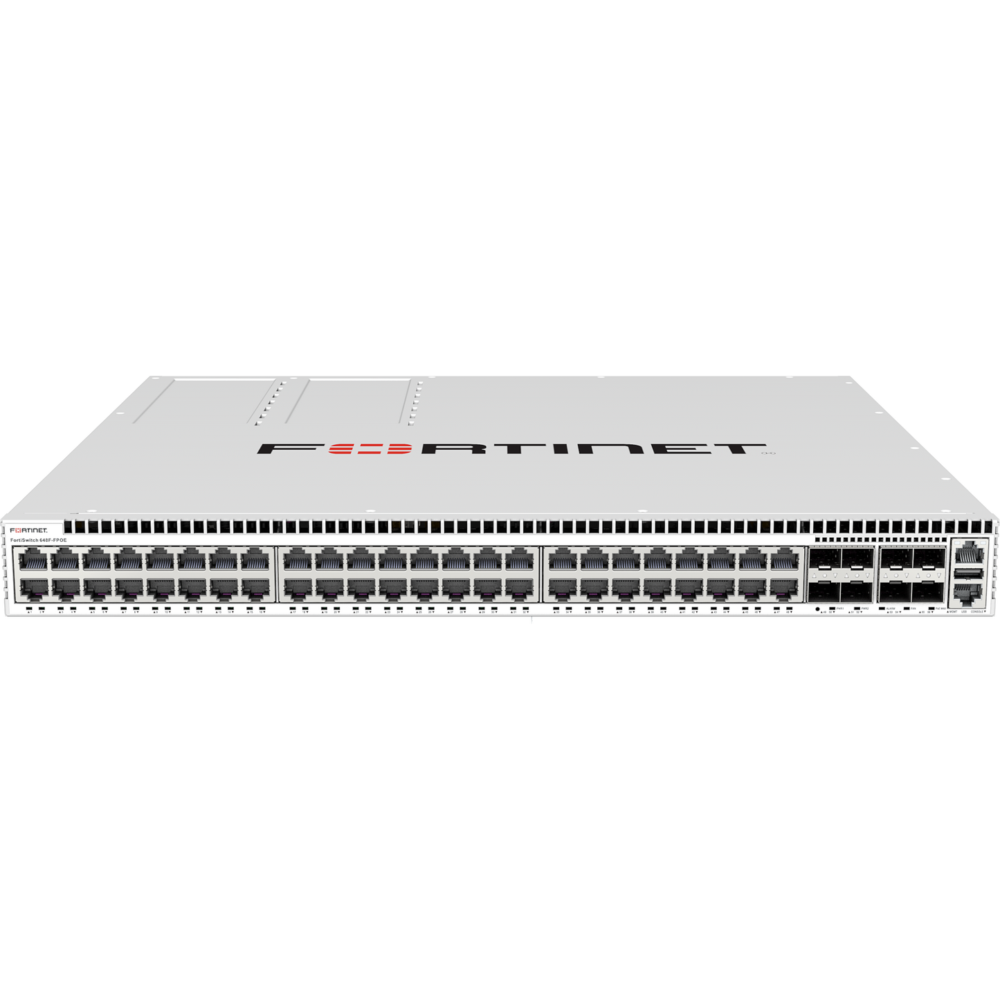 FortiSwitch-648F Layer 2/3 FortiGate switch controller compatible switch with 32x 2.5G RJ45 + 16x 5G RJ45 ports, 8x 25G SFP28 and MACSec [FS-648F]