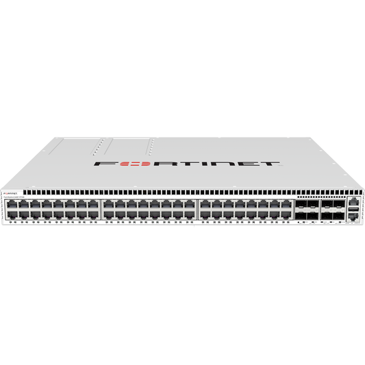 FortiSwitch-648F Layer 2/3 FortiGate switch controller compatible switch with 32x 2.5G RJ45 + 16x 5G RJ45 ports, 8x 25G SFP28 and MACSec [FS-648F]