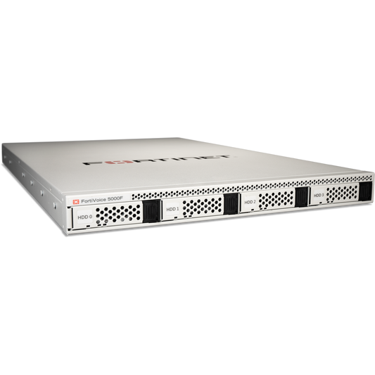 FortiVoice-5000F FortiVoice-5000F, 4 x 10/100/1000 and 2 x SFP ports, 2 x 2TB Storage with RAID 1, supports 5000 Endpoints, and 500 VoIP trunks, and dual AC power supplies. Call Center and Hotel licensing supported. [FVE-5000F]