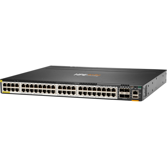 HPE Aruba Networking CX 6300M 48-port HPE Smart Rate 1/2.5/5GbE Class 6 PoE and 4-port SFP56 Switch