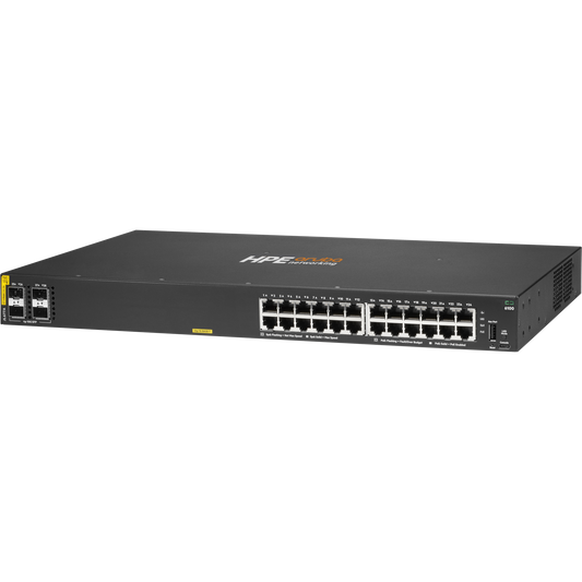 HPE Aruba Networking CX 6100 24G Class4 PoE 4SFP+ 370W Switch