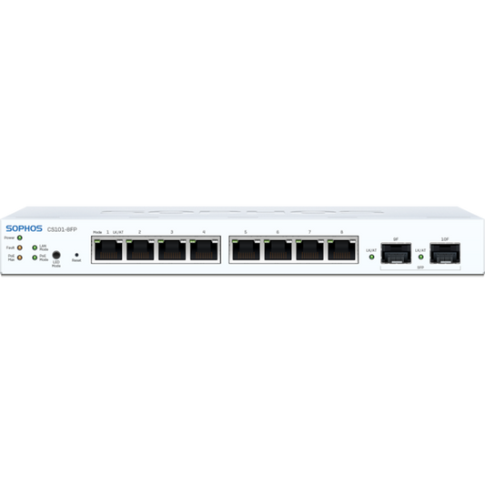 CS1010-8FP Sophos Switch - 8 port (8x10G NBase-T) with Full PoE with Support, 3-year - UK power cord [LS10FZ36ZZPCUK]