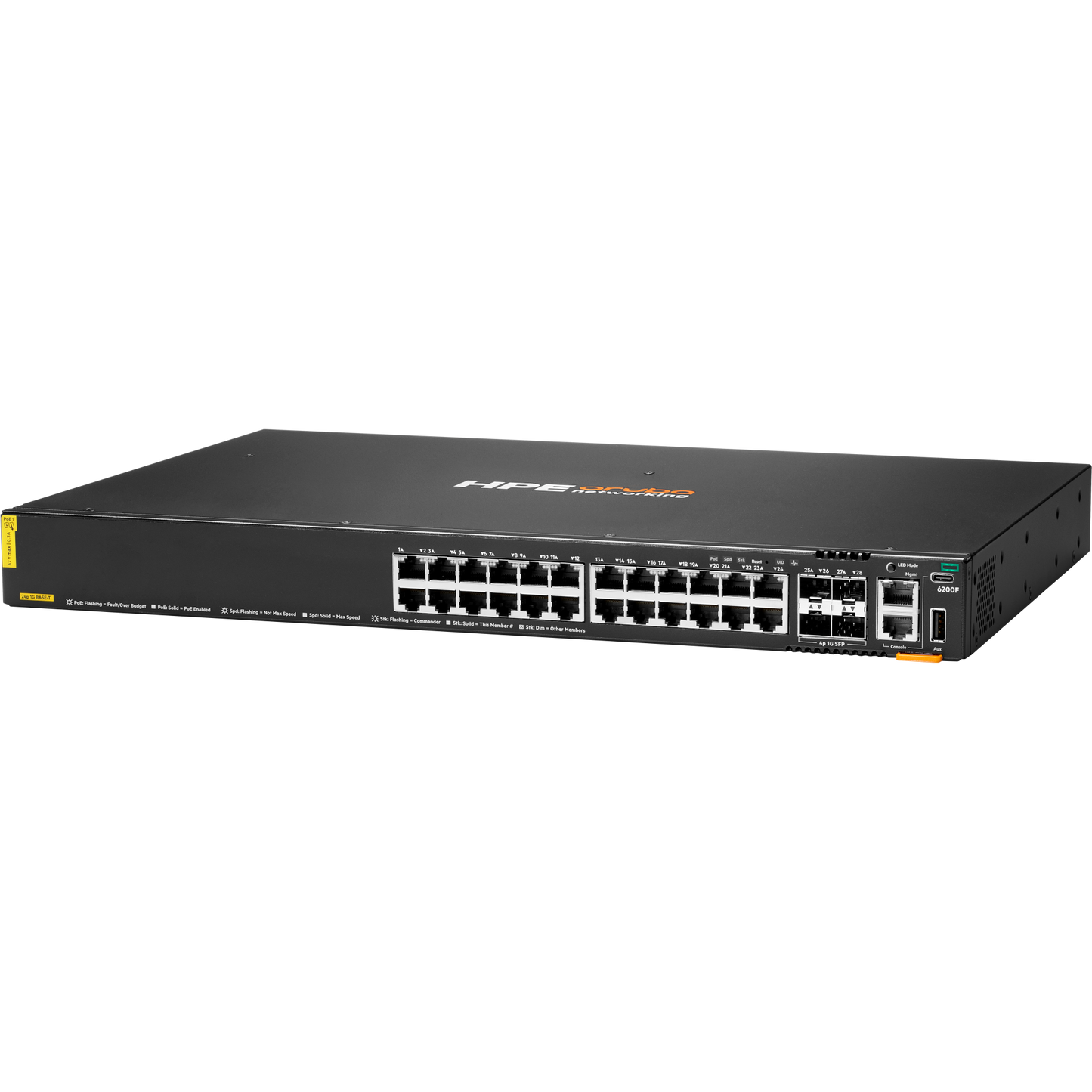 HPE Aruba Networking CX 6200F 24G Class 4 PoE 4SFP 370W TAA-compliant Switch
