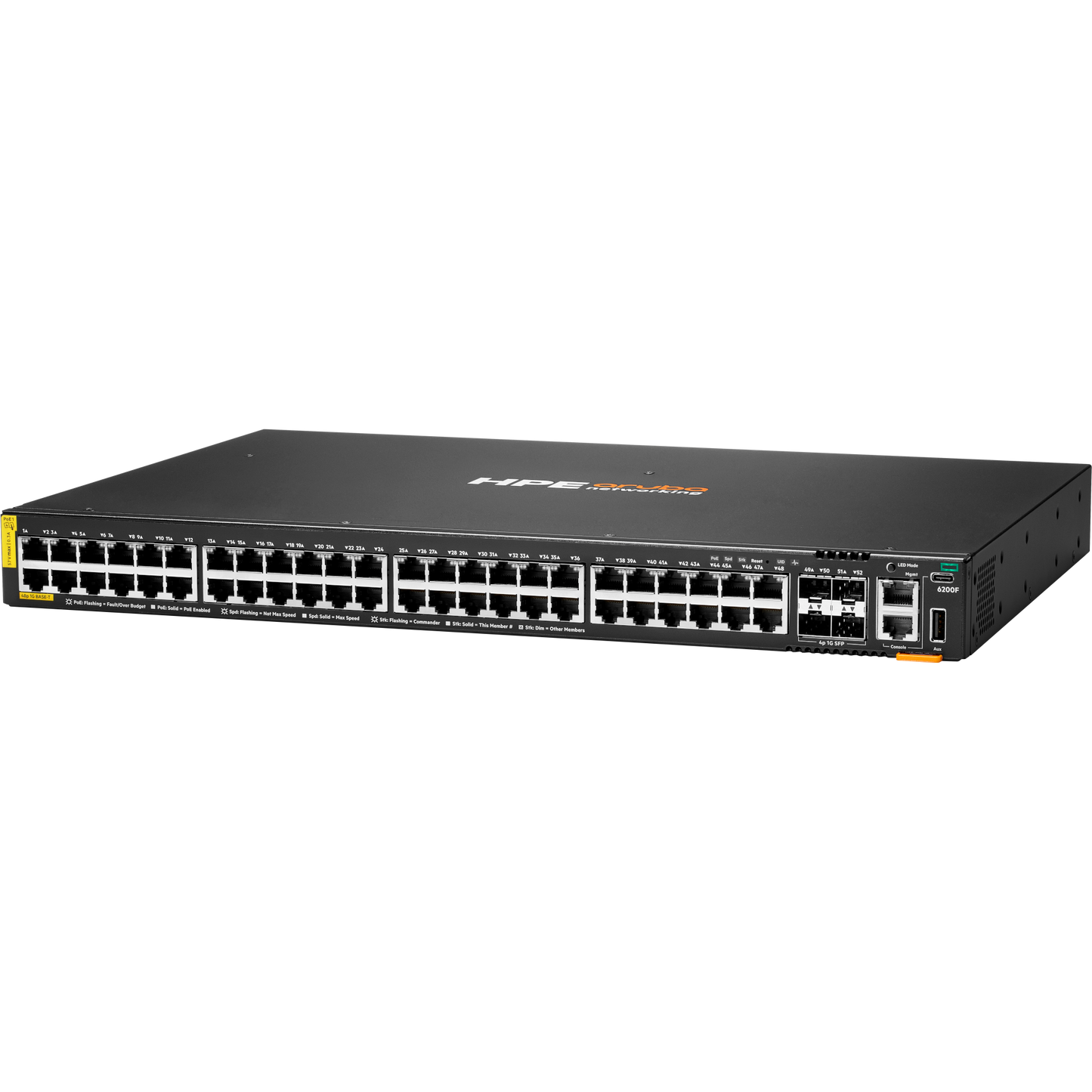 HPE Aruba Networking CX 6200F 48G Class 4 PoE 4SFP 370W TAA-compliant Switch