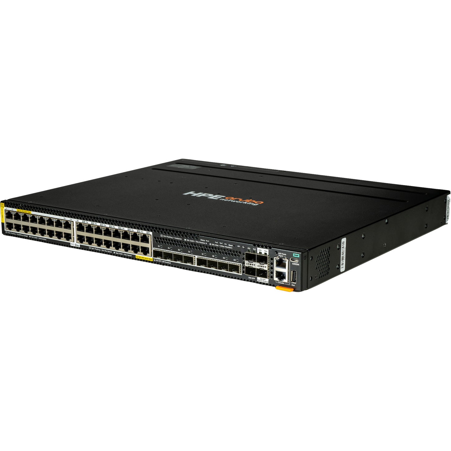 HPE Aruba Networking CX 6300M 32p SmtRt 5G 8p SFP+ 10G LRM 2p SFP56 50G 2p SFP28 25G MACsec TAA Sw